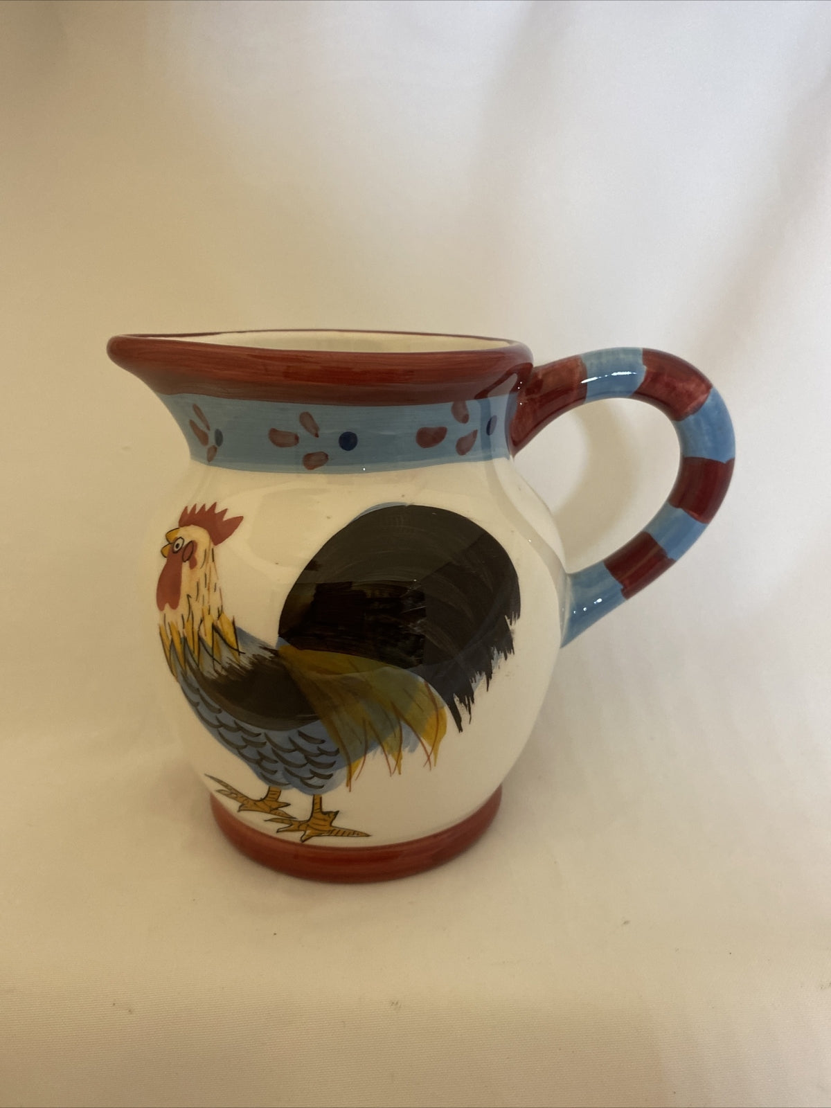 Milson & Louis Hand Painted Rooster Creamer Milk Pitcher