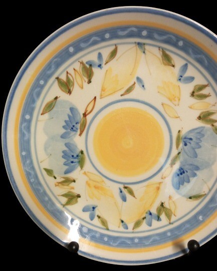 Gibson Designs CONCORDIA 4-Salad/Dessert Plates 7 1/8" D  Bands & Fruits
