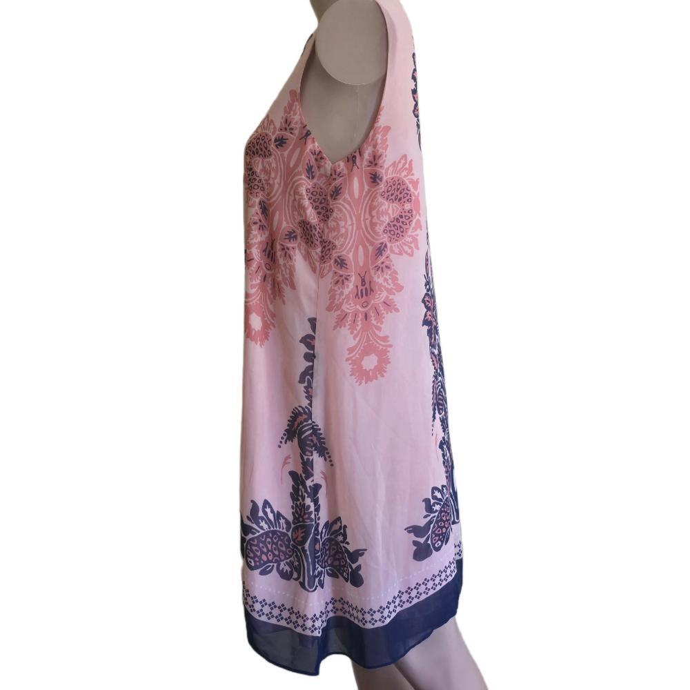 Max Studio Sleeveless Shift Dress Pink Floral XS Knee Length