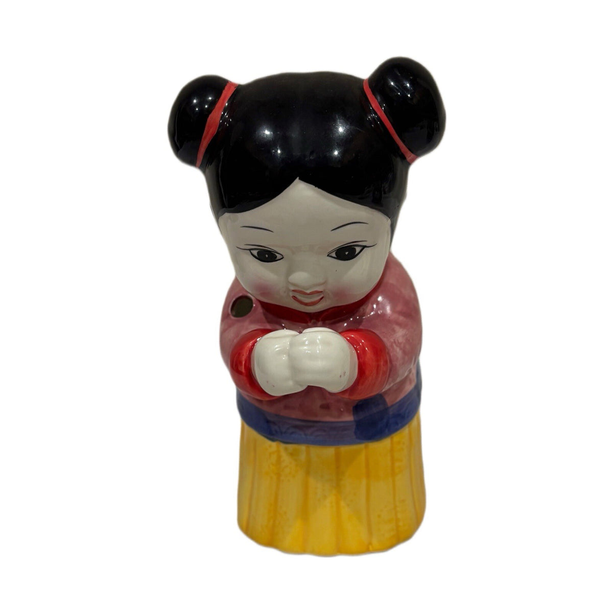 Vintage Tiki Mugs Set – Figural Chinese Boy & Girl – Ceramic Statue Cups