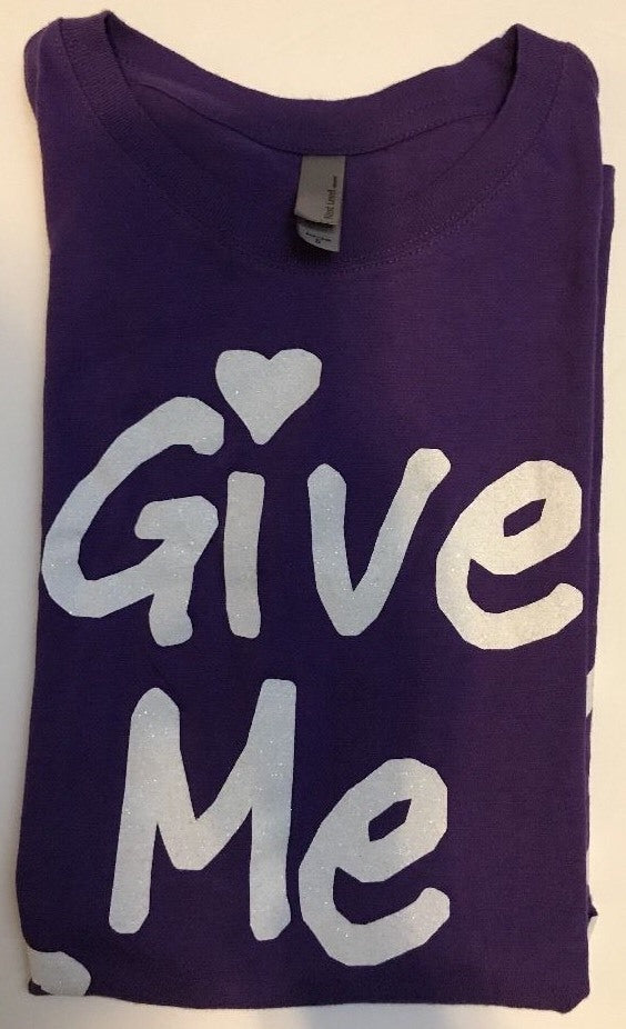 Next Level Apparel GIVE ME SOME SUGAR Women's Purple T-Shirt Top Short Sleeve SM