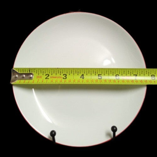 Gibson Designs VIBES RED BANDED 2-Salad/Dessert Plates 7 5/8" D White