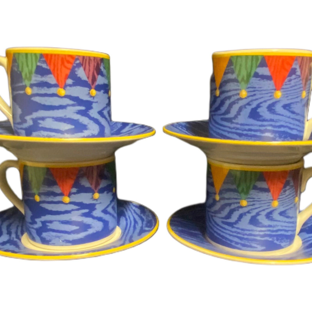 Riviera Van Beers Kiva 4-Cups & Saucers Signature Housewares Espresso Demitasse