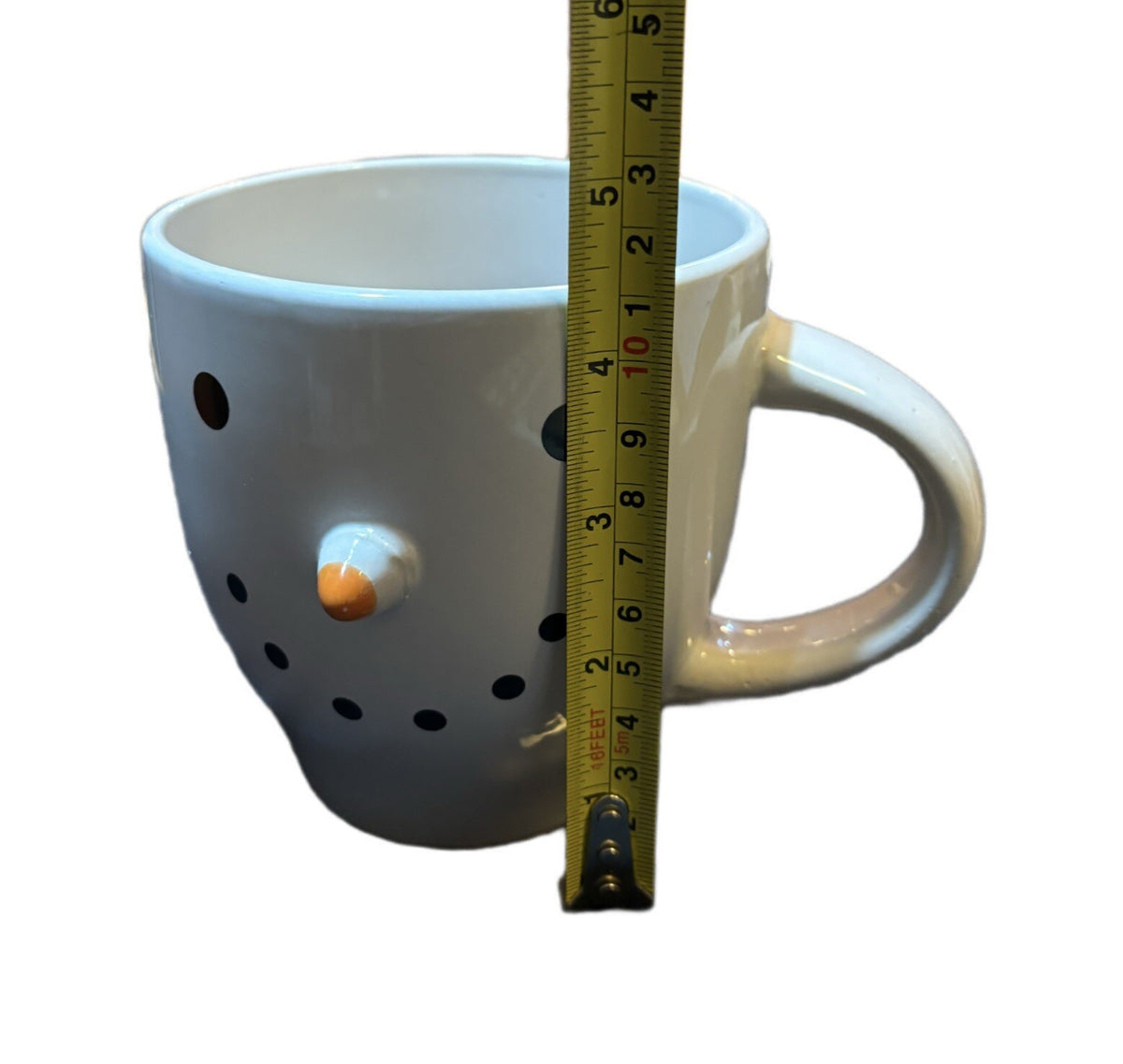 ROYAL NORFOLK Mug 3D Snowman Large Coffee Tea Cup White Winter Snowman Face 20oz