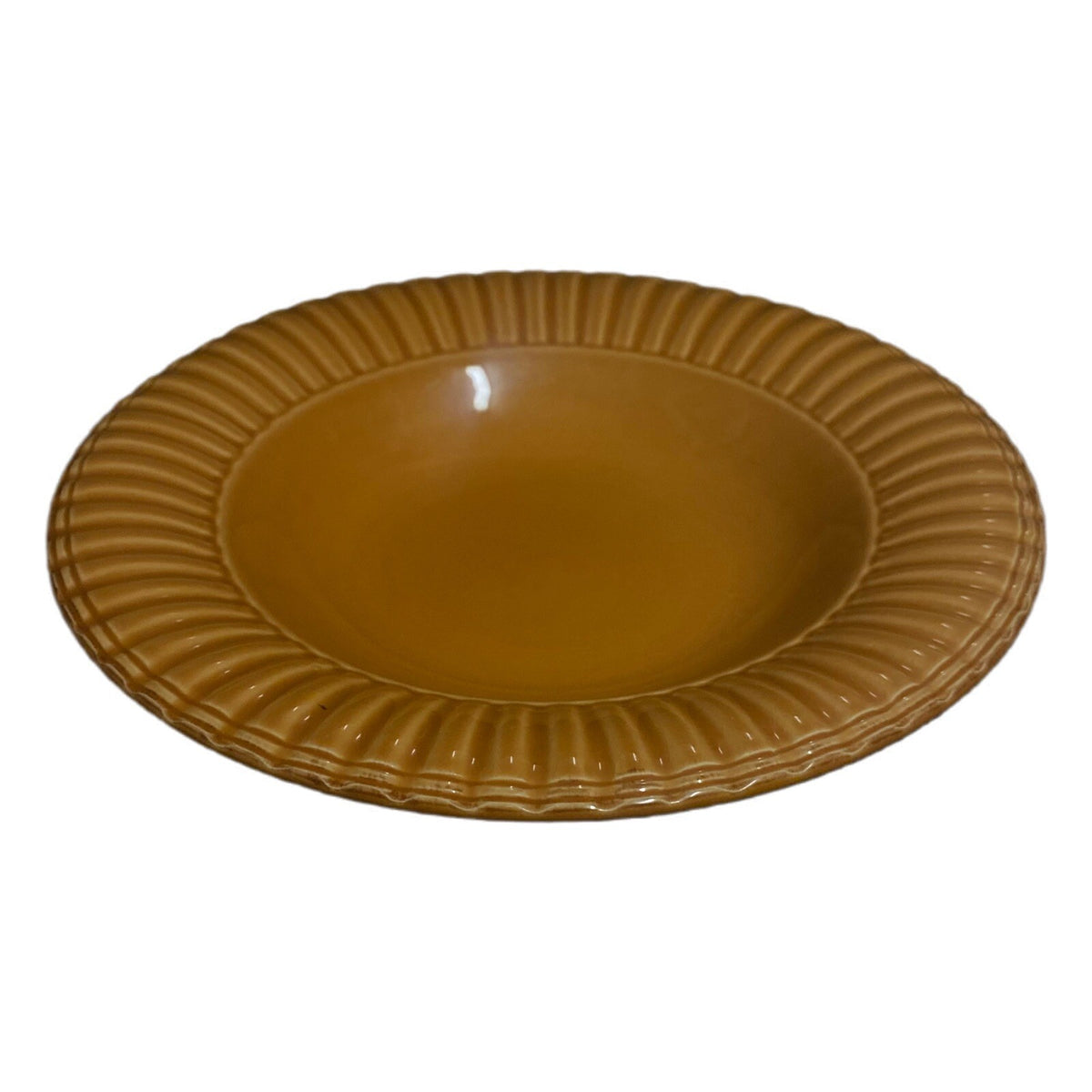Italian Elegance 6-Rim Soup Bowls TODD ENGLISH Collection Burnt Orange Scalloped