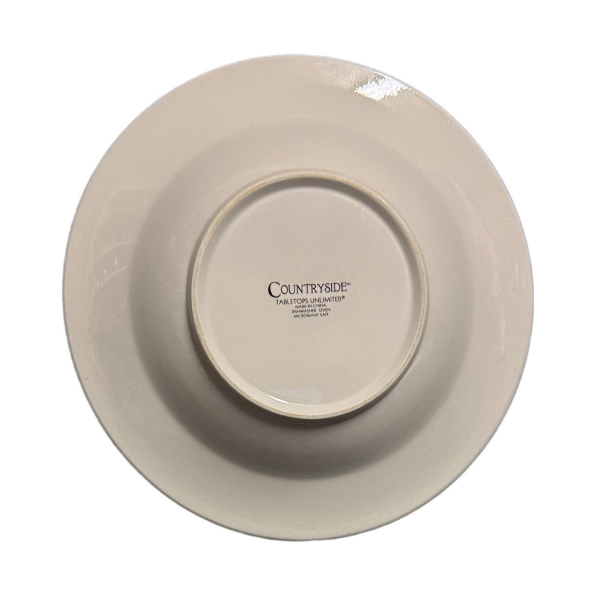Tabletops Unlimited Countryside Rooster Pasta Serving Bowl 12.5” Blue Check Rim