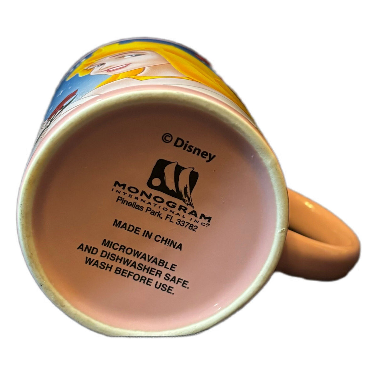 DISNEY PRINCESS Mug Ceramic Coffee Tea Cup Pink Interior