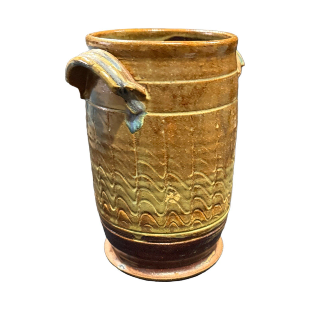 Signed A. Griffin 2011 Studio Pottery Vessel Vase Utensil Holder 9”x6” Art