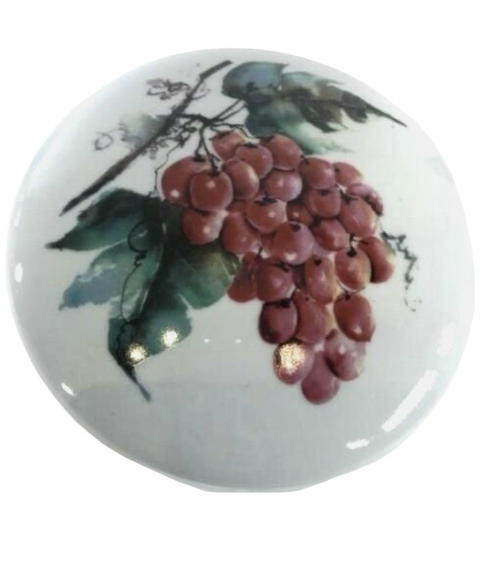 "GOURMET VILLAGE"  Wine Country Ceramic Brie Baker Cheese Dish with Lid 5" D