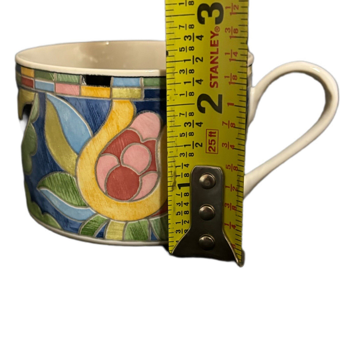 PTS International FANTASIA 2 Cups 2 Saucers Stoneware Coffee Tea