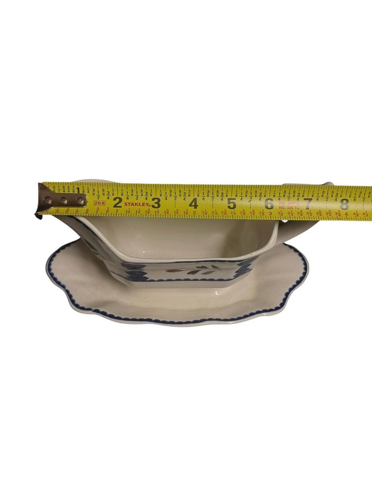 Vintage Adams Lancaster Ironstone Gravy Boat w/ Attached Underplate England
