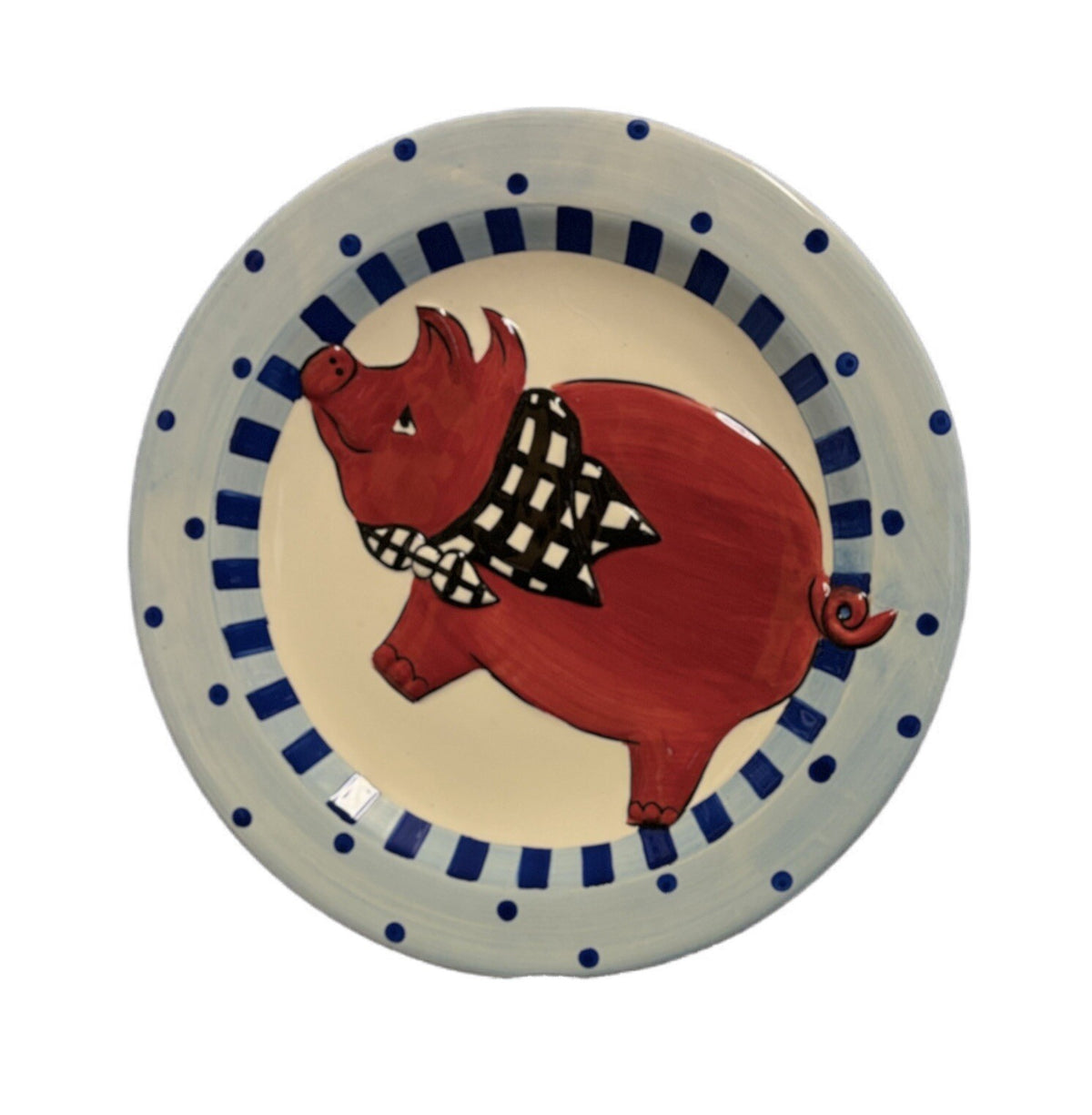 BECCA 3-Dinner Plates Pig BBQ Country Farm Signature Collection Home ETC Ceramic