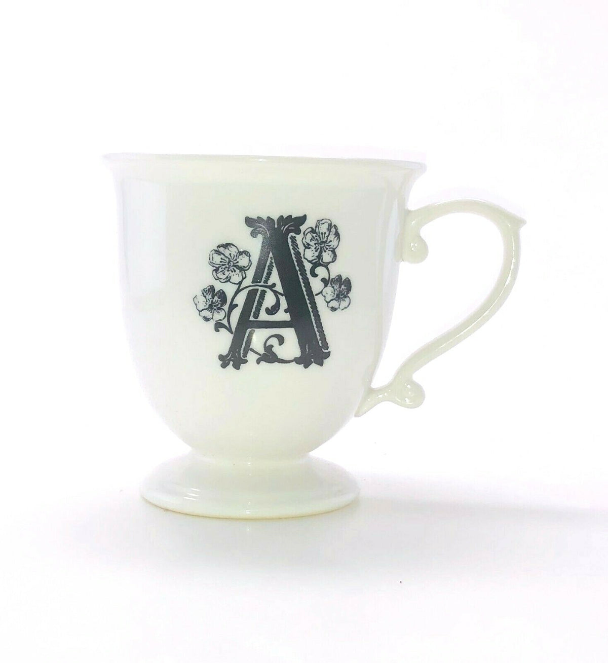 Anthropologie Monogram Pedestal Coffee Mug Personalized Name Cup Initial 