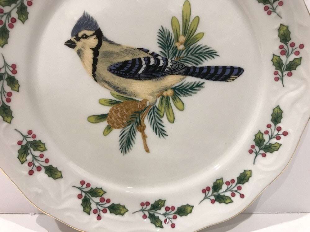 Gibson "SONGBIRDS" 1-Dessert/Bread & Butter Holiday Holly Berries Plate 6 3/4"D