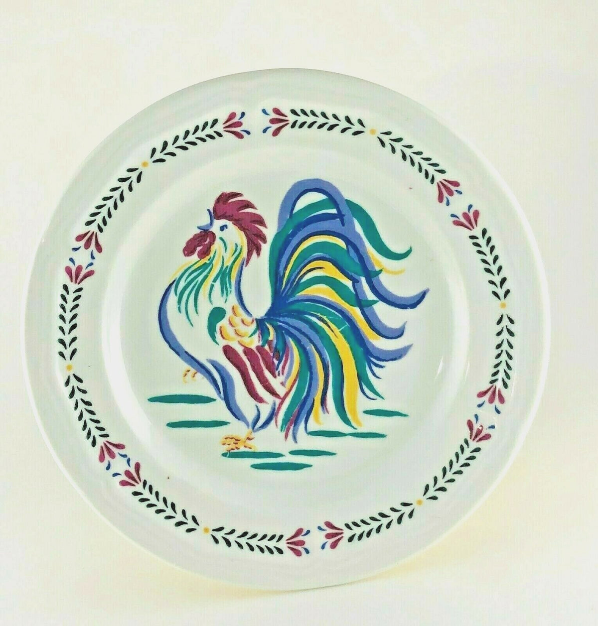 Vintage SUNRISE ROOSTER by Century Stoneware Oven Freezer Safe Laurel Trim