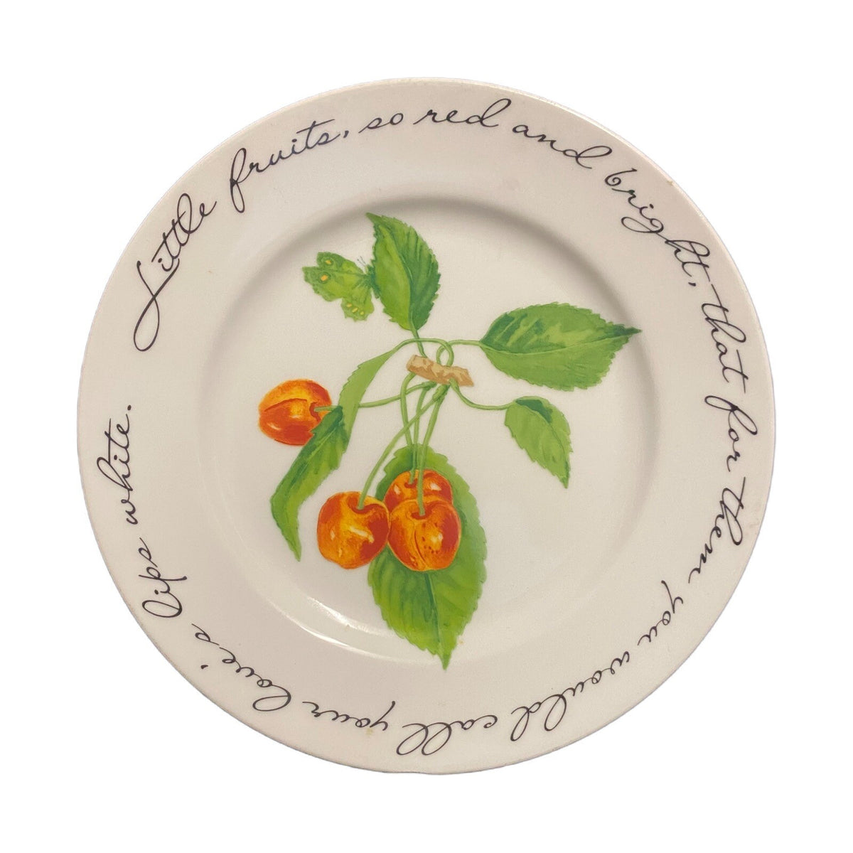 Williams Sonoma 4 Salad Plates ORCHARD SUITE Fruit Dessert Ceramic Japan 7 3/4”D