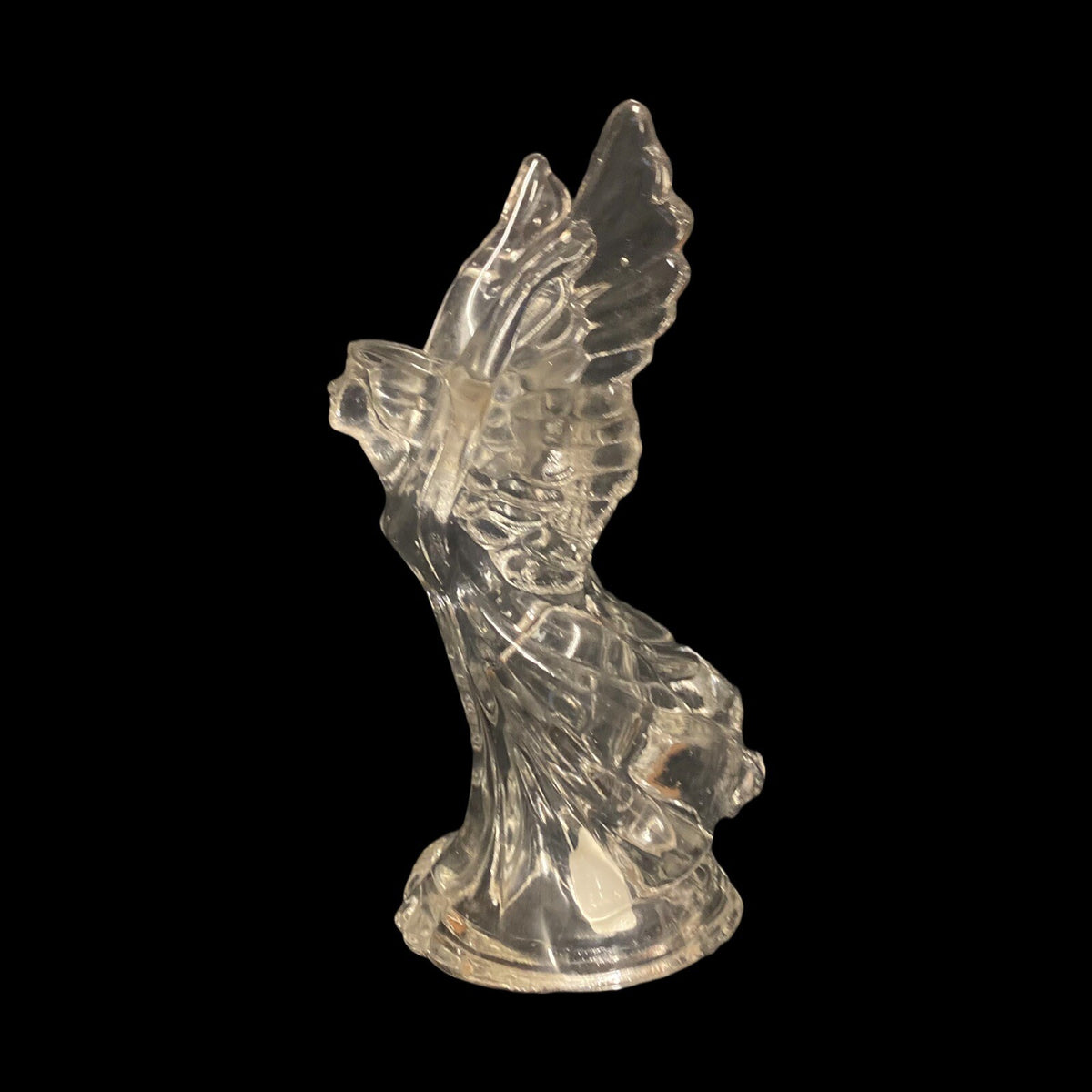 Vintage BIERDEMANN Candle Holder 2-Crystal Glass Angel Candlestick