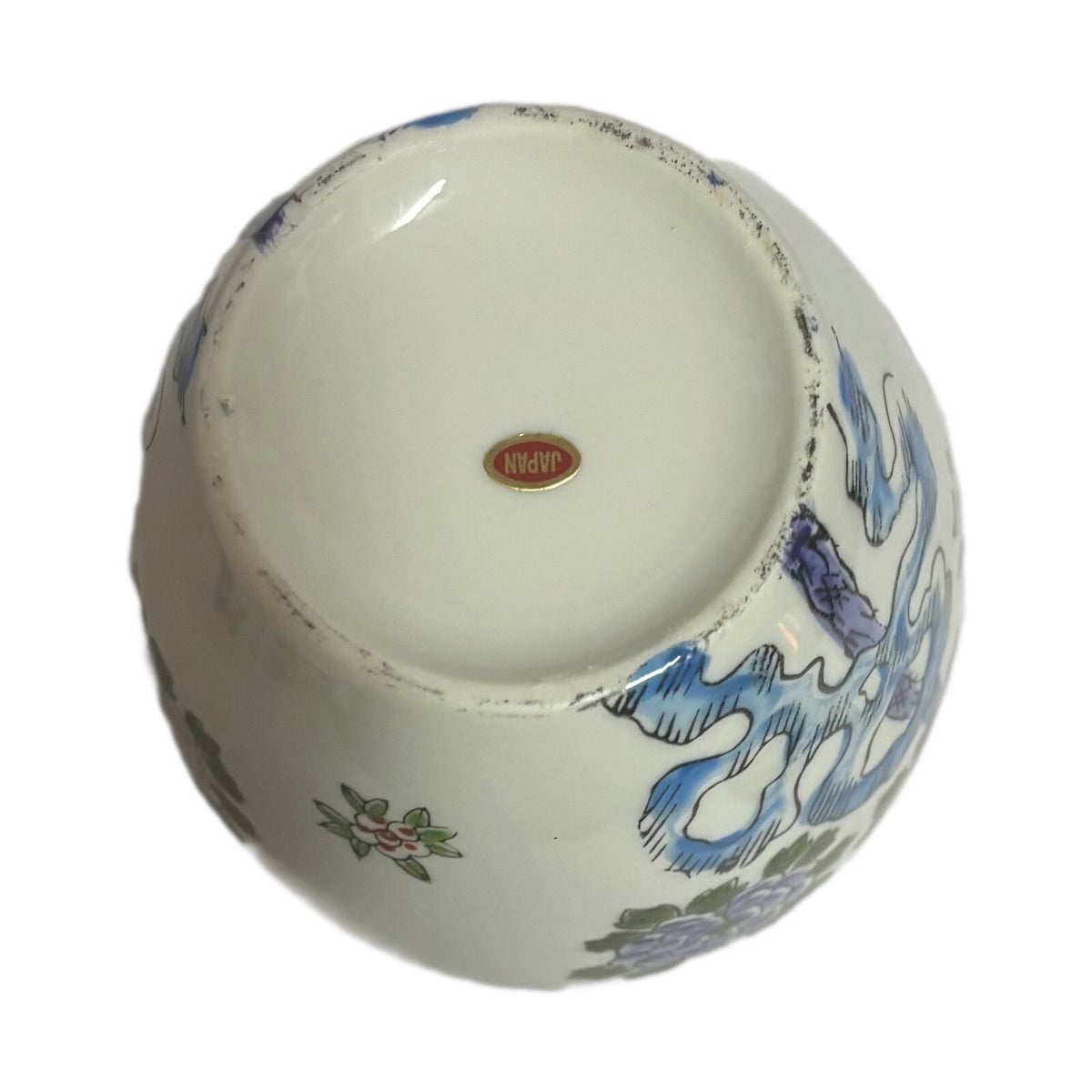 Vintage Japanese Ginger Jar with Lid Hand-Painted Floral Porcelain Design Japan