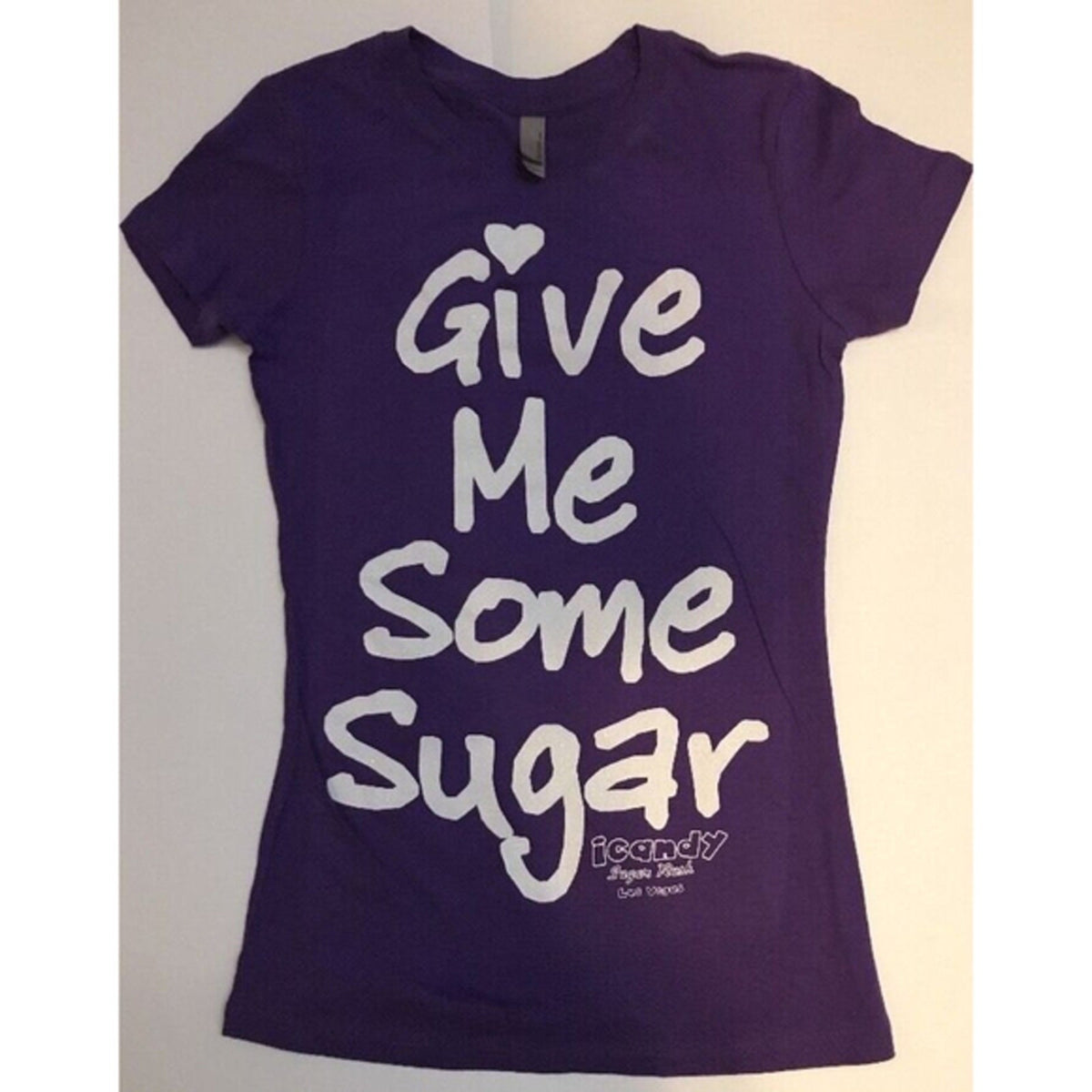 Next Level Apparel Give Me Some Sugar S. Women's Purple T-Shirt Top Short Sleeve