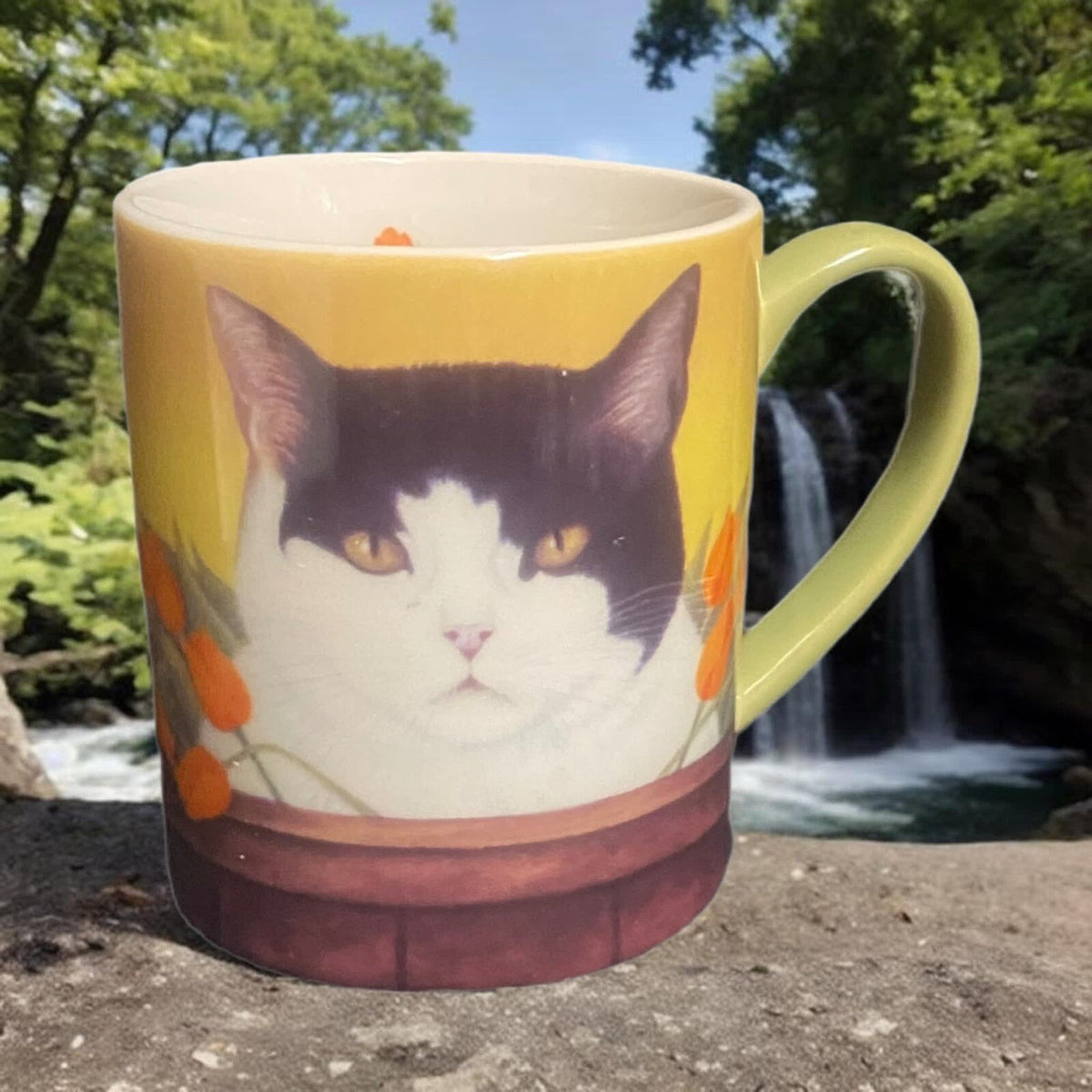 Lang & Wise Mug Cat ISIS BIRKENSEER Coffee Tea Cup By Lowell Herrero 2012