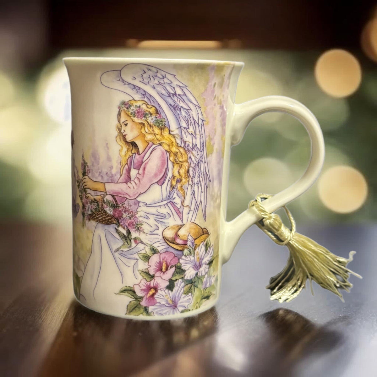 Angel Star Mug Porcelain Coffee Tea Flowers Butterflies Cup 2013 Designed in USA