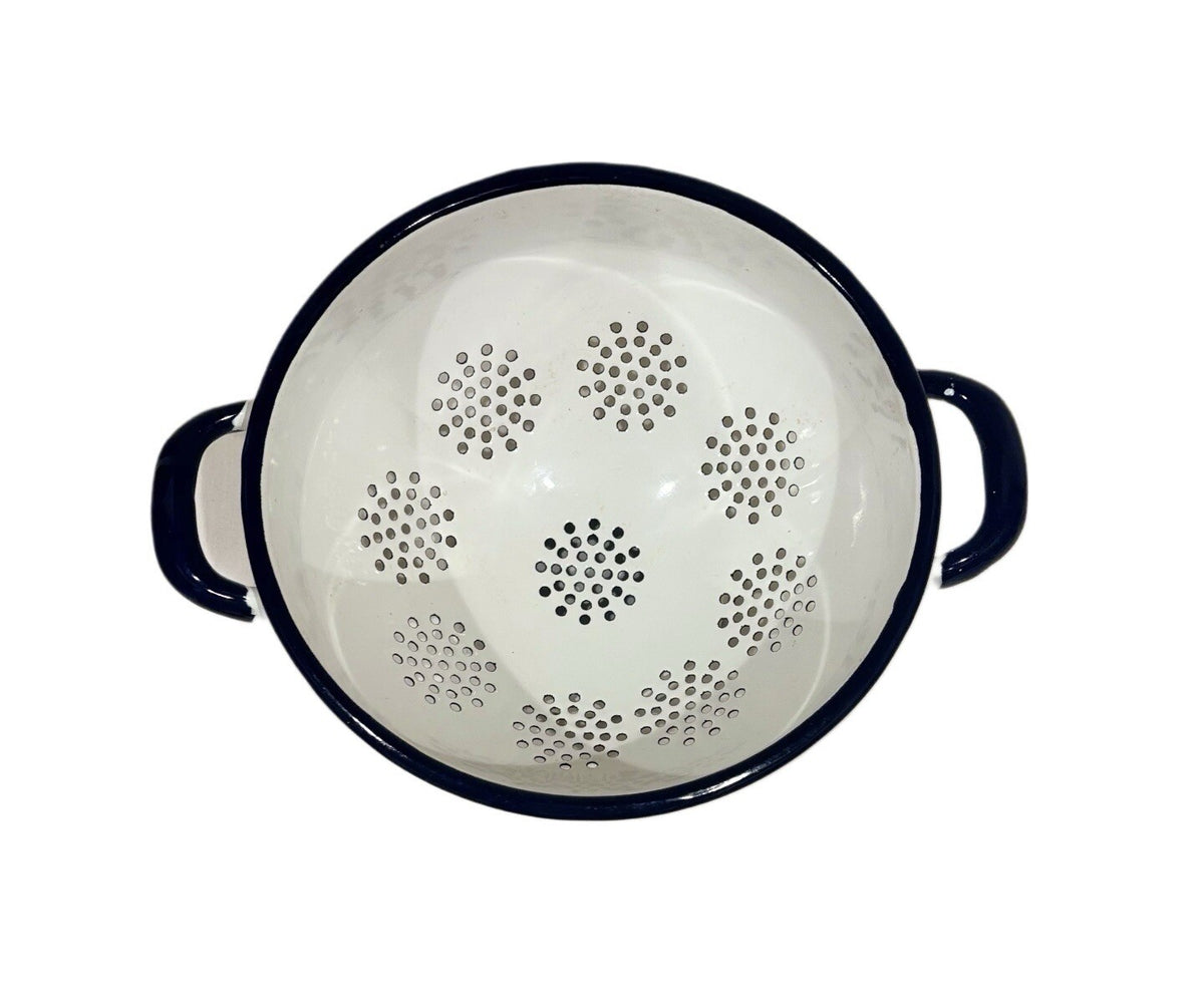 Villeroy & Boch Enamel COLANDER Fruits Vegetables Black Accent Trim & Handles