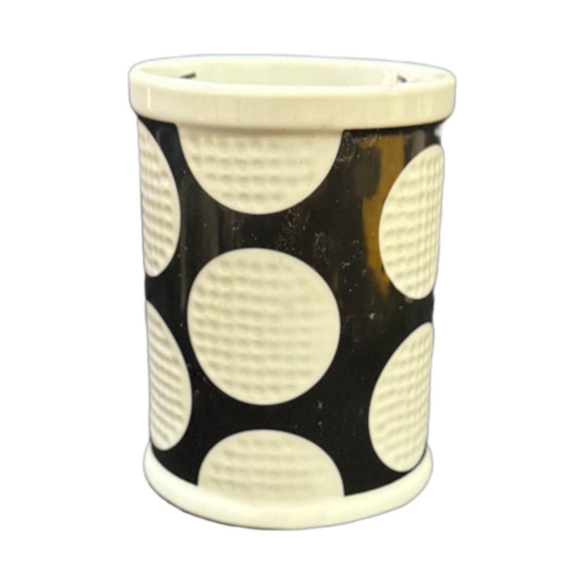 Golf Gifts Gallery Mug Black & White Dimpled Golf Ball Pattern 4.78” H Cup