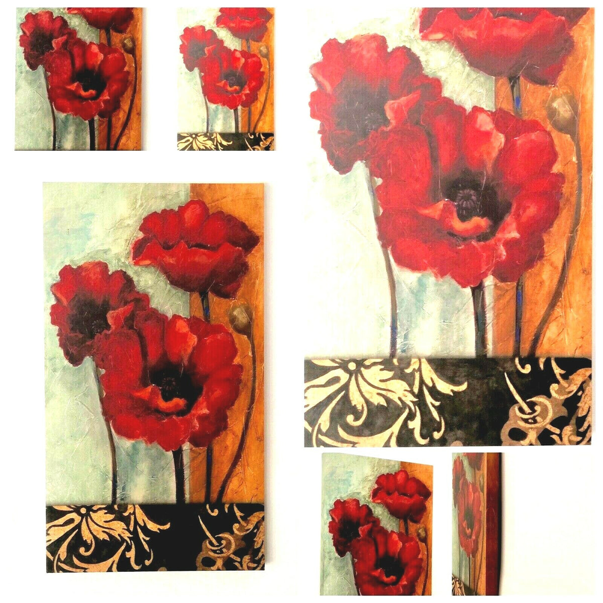 Red Poppies Wildflower Canvas Wall Floral Home Deco Wall Art Print
