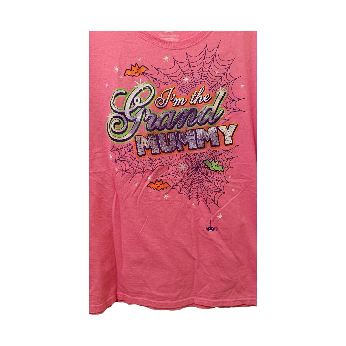 Gildan Softstyle XL Pink Tee I’m the Grand Mummy Halloween Funny Shirt