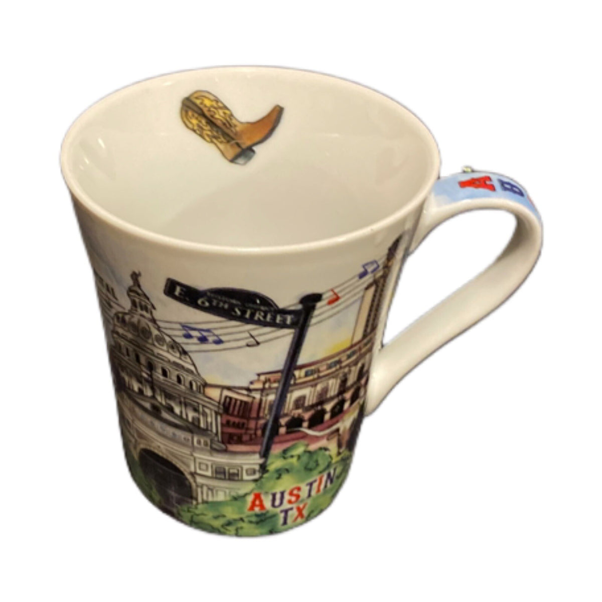 PCF Souvenir AUSTIN TEXAS The Postcard Factory Coffee Mug The Life Music Capital