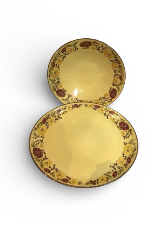 Taylor Smith & Taylor Indian Summer Platter 13” & Vegetable Bowl 10” USA Set