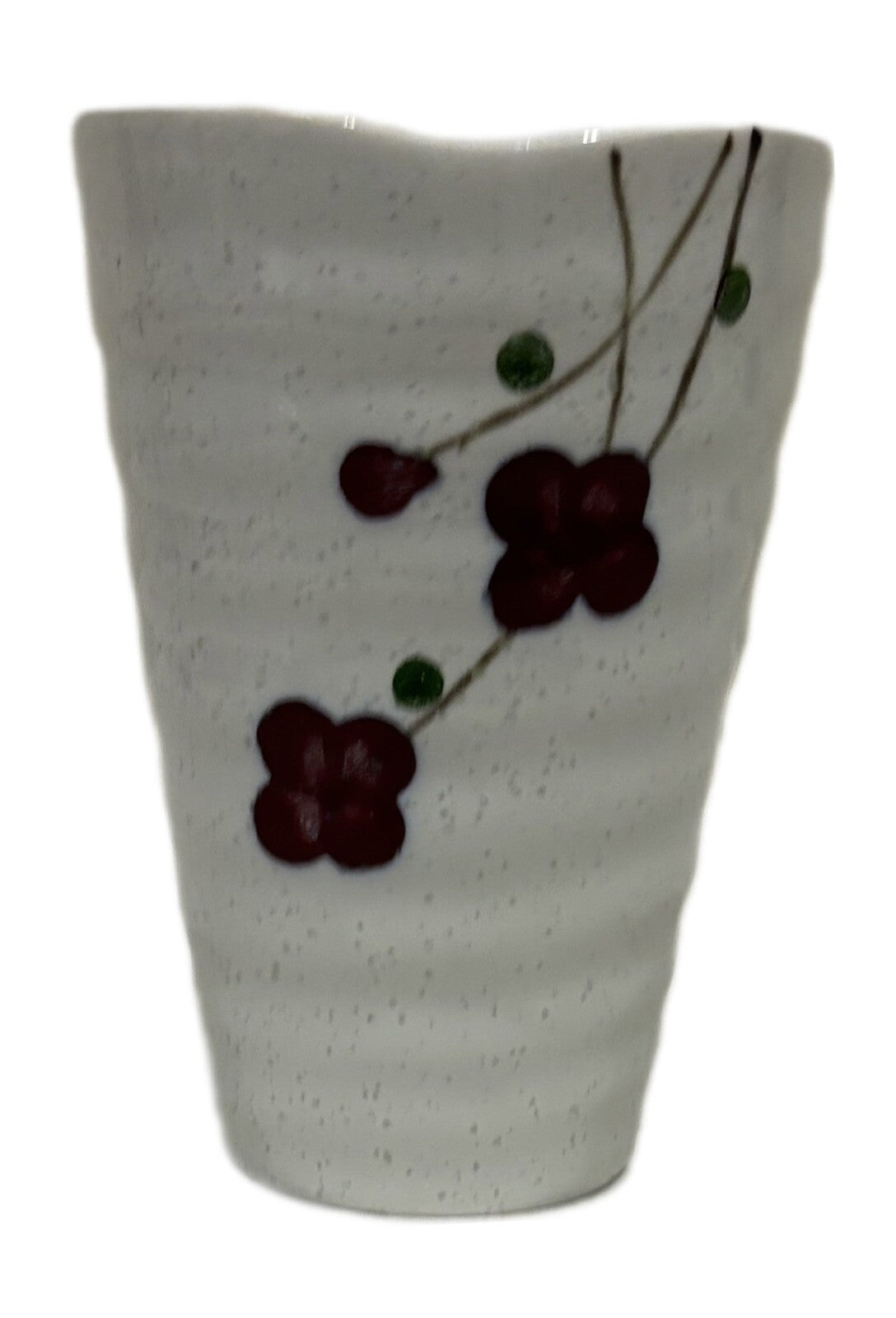 Vintage KoTo 5-Tea Cup Floral Red Cherry Blossom Ceramic Japanese No Handle Mugs