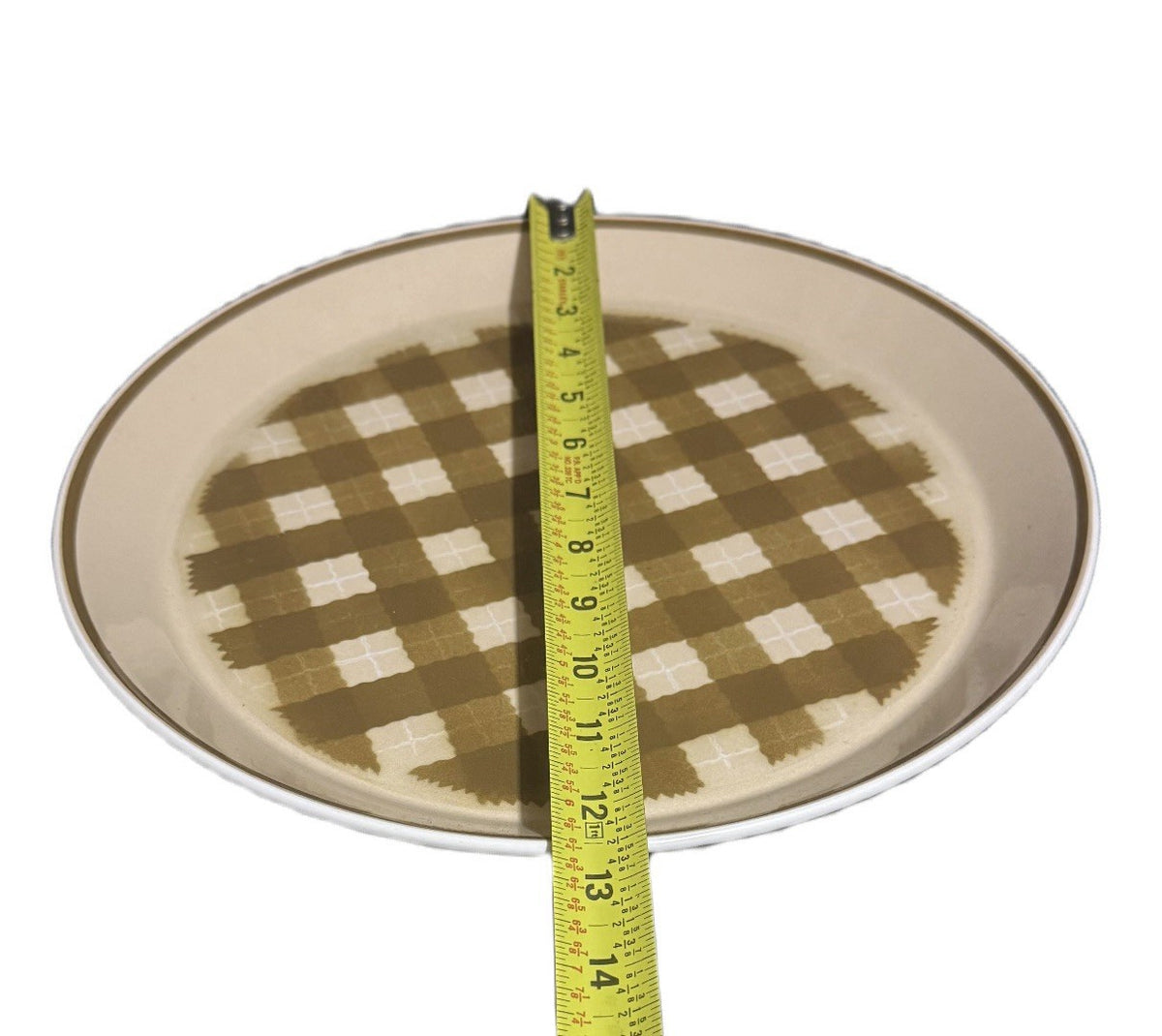 Mikasa Checkmates Chop Plate NUTMEG Oven Safe Serving Platter Japan # C4882