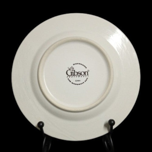 Gibson Designs CORNUCOPIA FRUIT 4-Bread & Butter Plates 6 3/8” D Fruit Border