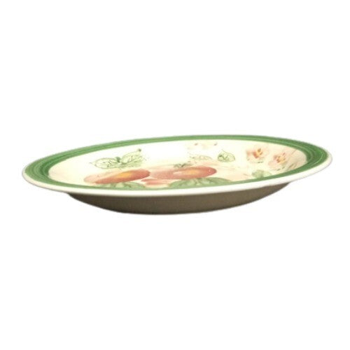 Gibson Designs Peach Duo Set of 6 Dinner Plates 10.5” Ceramic Fruit Floral