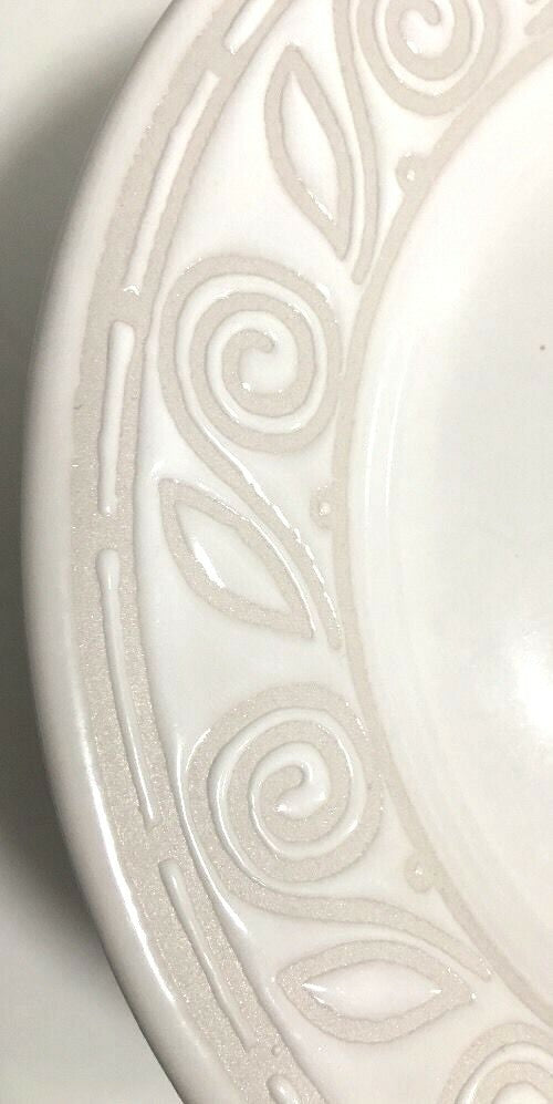 Gibson Designs AMARETTO 4 Salad Plates Oven Safe Embossed 7 7/8" D Dessert Dish