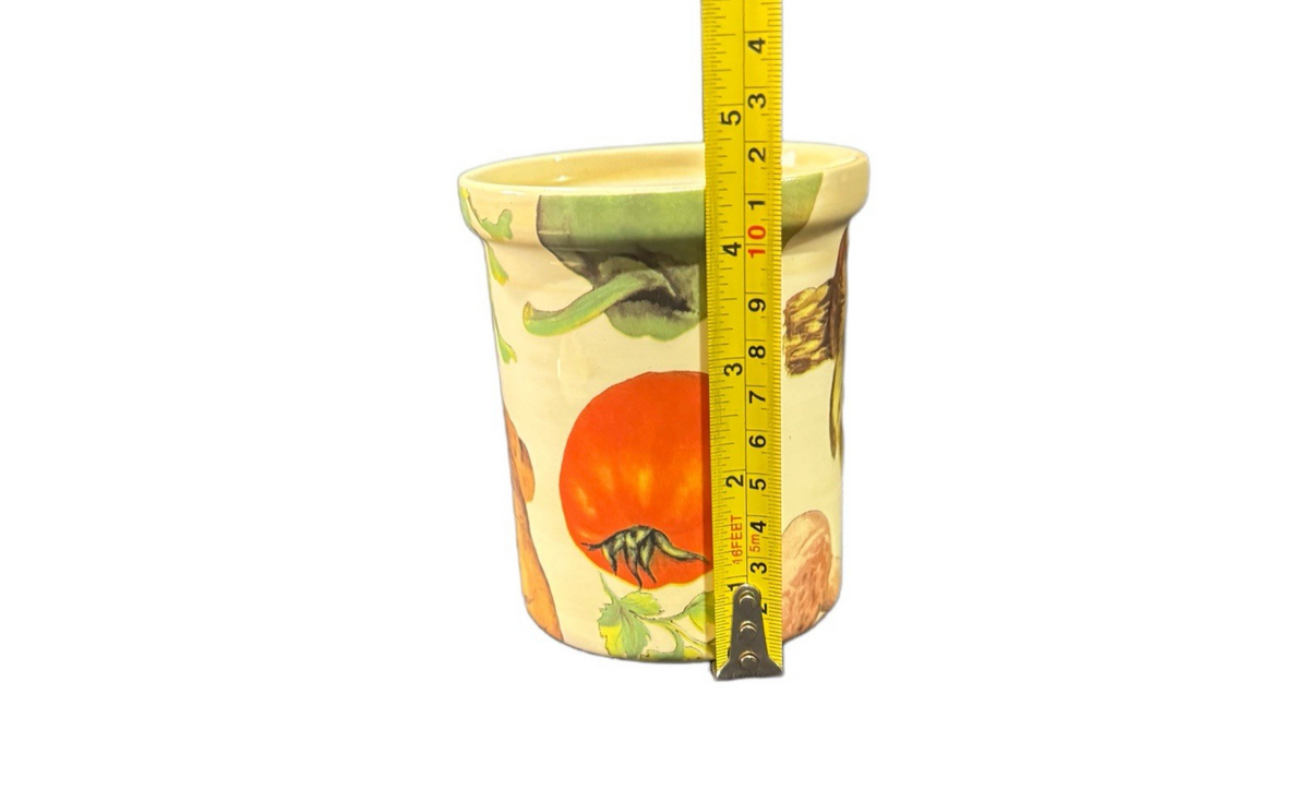 La Primula Italy Veggie Ceramic Canister Jar with Lid Artichoke Tomato 4.5”H