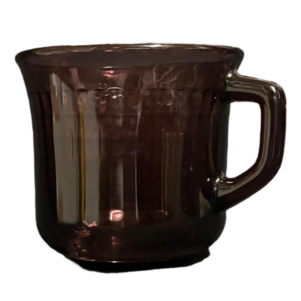 Vintage FORTE CRISA 4 Glass Cups Mexico Amethyst Purple Coffee Tea Mugs