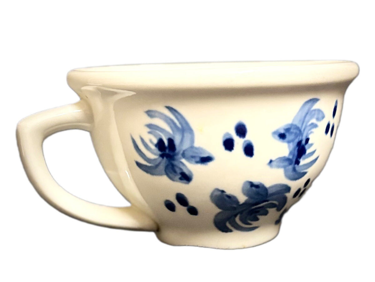 Hand Painted Collection 2-Mugs Tabletops Unlimited Blue Floral Coffee Tea Cups