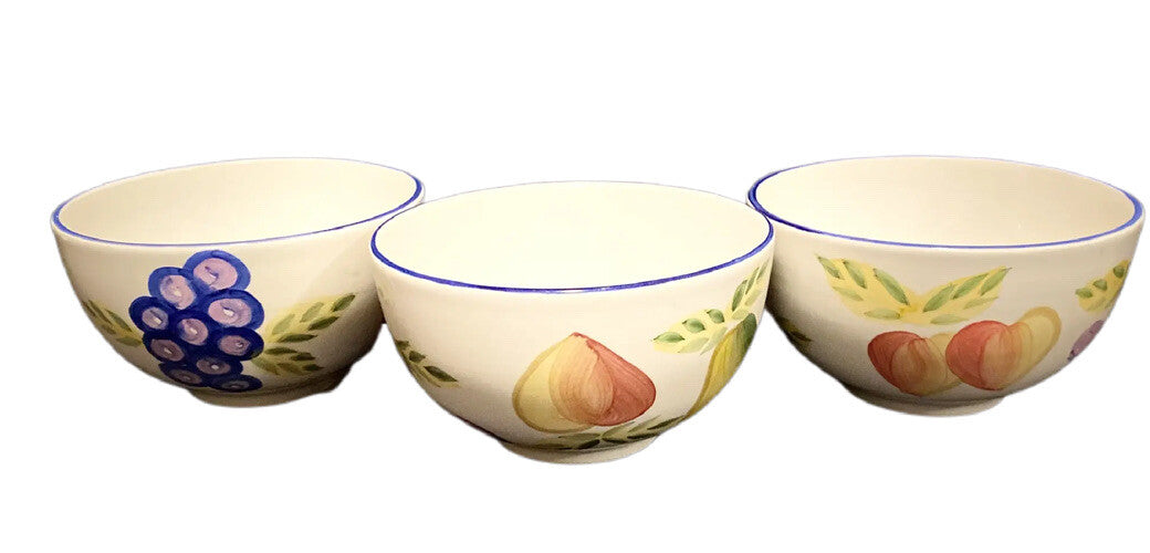 Vintage Orchard Jubilee 3-Soup/Cereal Bowls Heritage Mint Artist's Touch