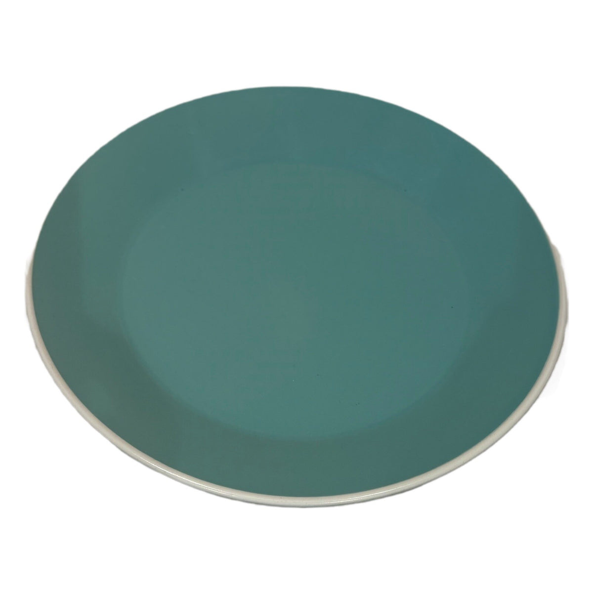 ROOM ESSENTIALS 4 Dinner Plates Blue White Trim RE Target Dinnerware 10 1/2" D