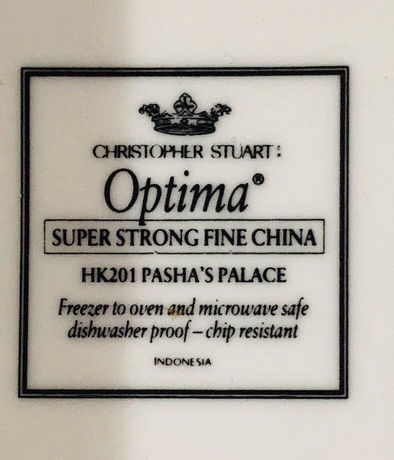 Christopher Stuart "PASHA'S PALACE" Fine China Oven Safe Individual Dinnerware
