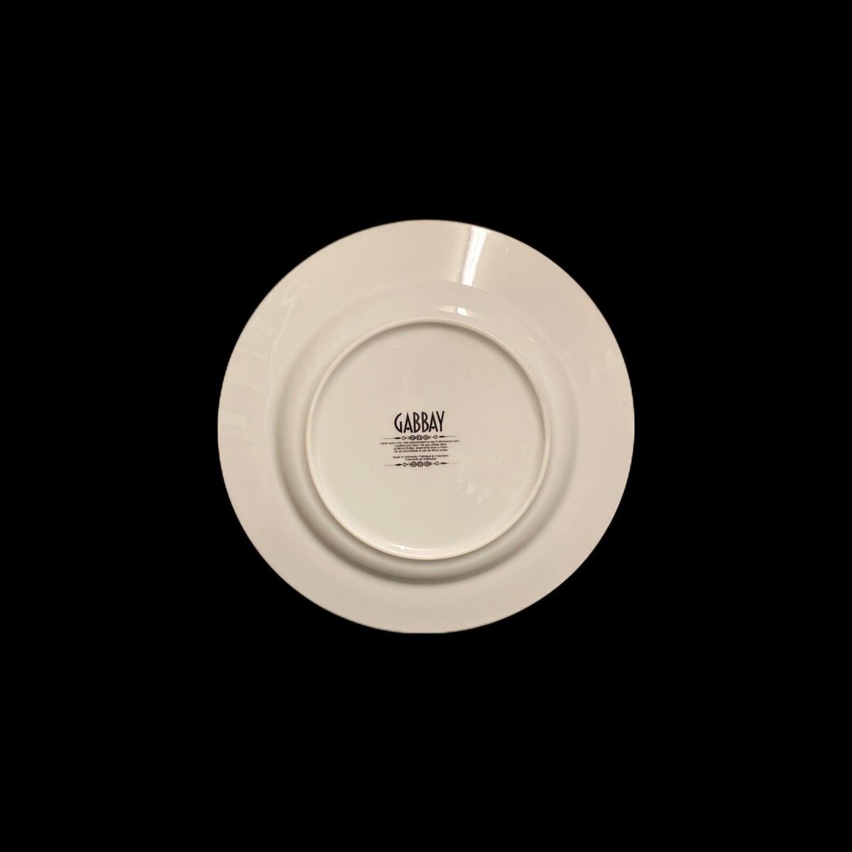 Gabbay QUEEN VICTORIA 6- Salad Plates Ceramic White Gold Border Trim Dinnerware