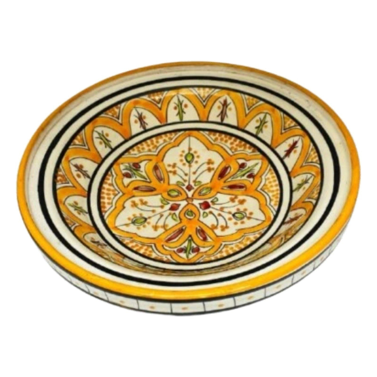 Handmade Moroccan Bhar Orange Pasta Bowl 9.5/8” Tagine Style Terracotta No Lid