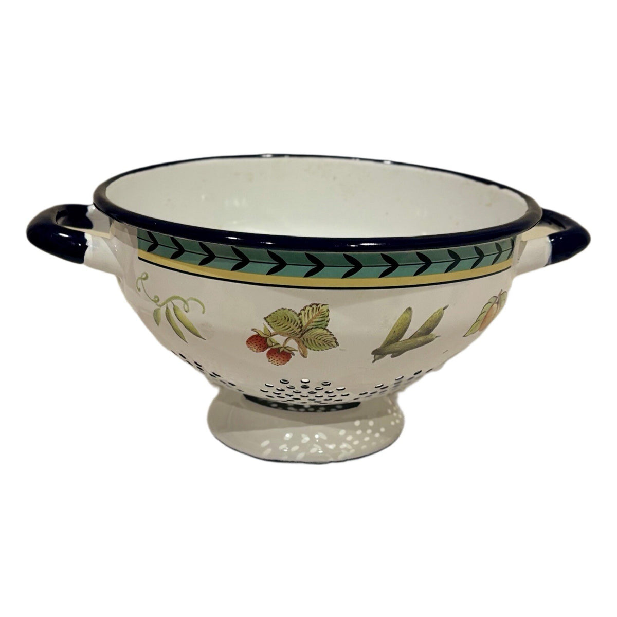 Villeroy & Boch Enamel COLANDER Fruits Vegetables Black Accent Trim & Handles