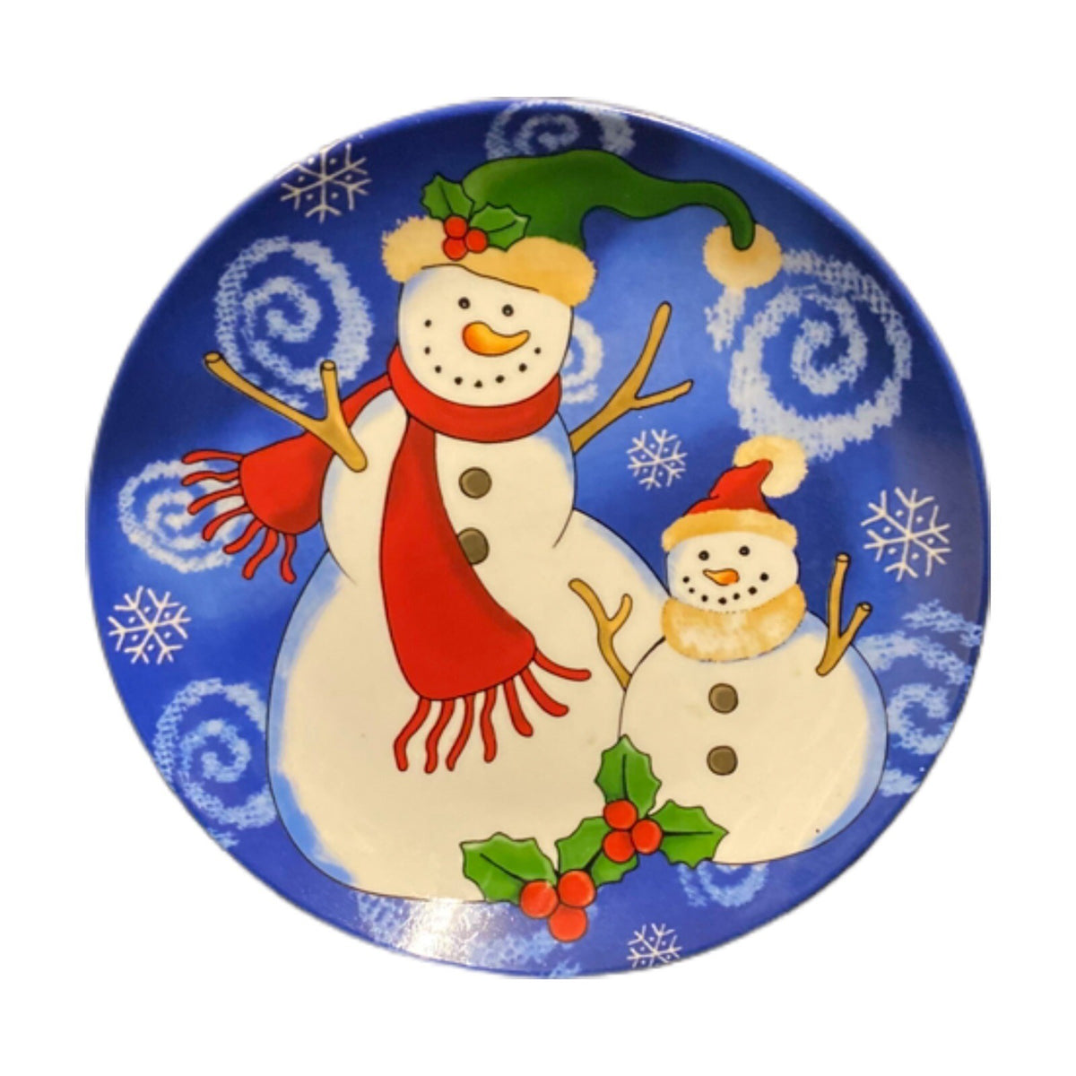 ViGOR 4- Salad Plates Snowman Christmas Holiday Dessert Ceramic Assorted Dishes