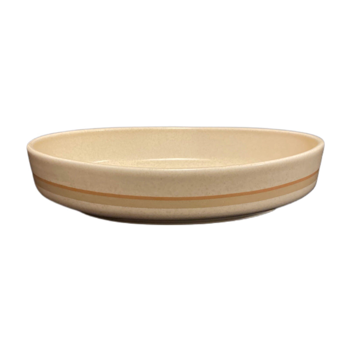 BRUSHWORK BEIGE Lenox Temper-Ware Oval Serving Bowl Stoneware USA Oven Safe