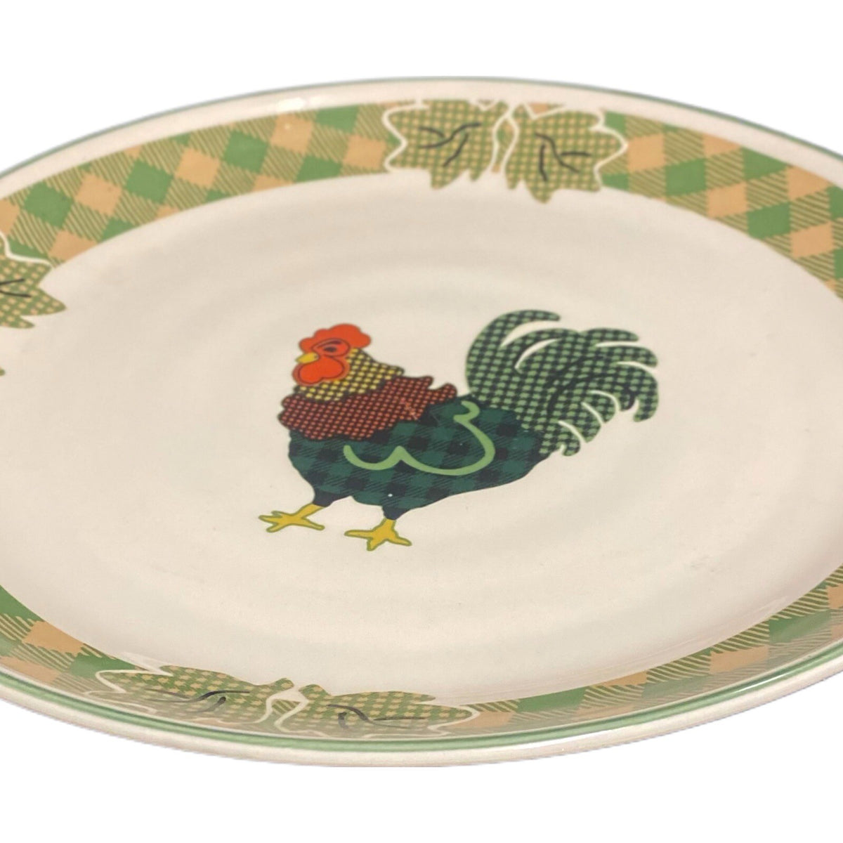 Vintage ROOSTER MORN 3-Dinner Plates JULIE INGLEMAN Int'l China Stoneware 98'