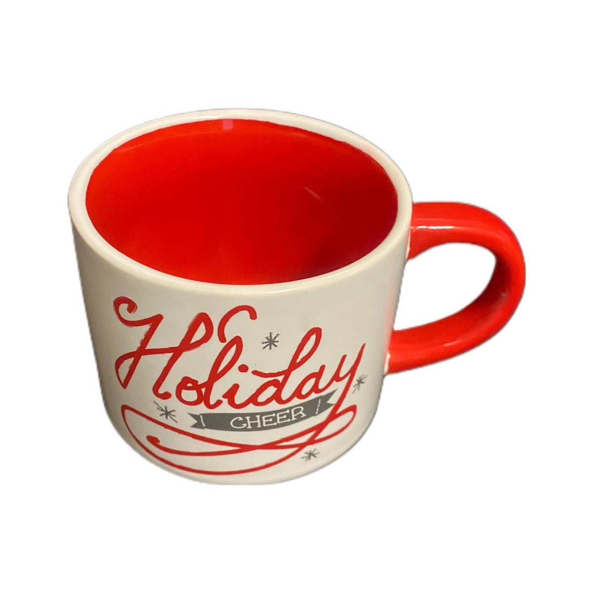 Threshold HOLIDAY CHEER Mug Stoneware Red White Coffee Tea Holiday Cup