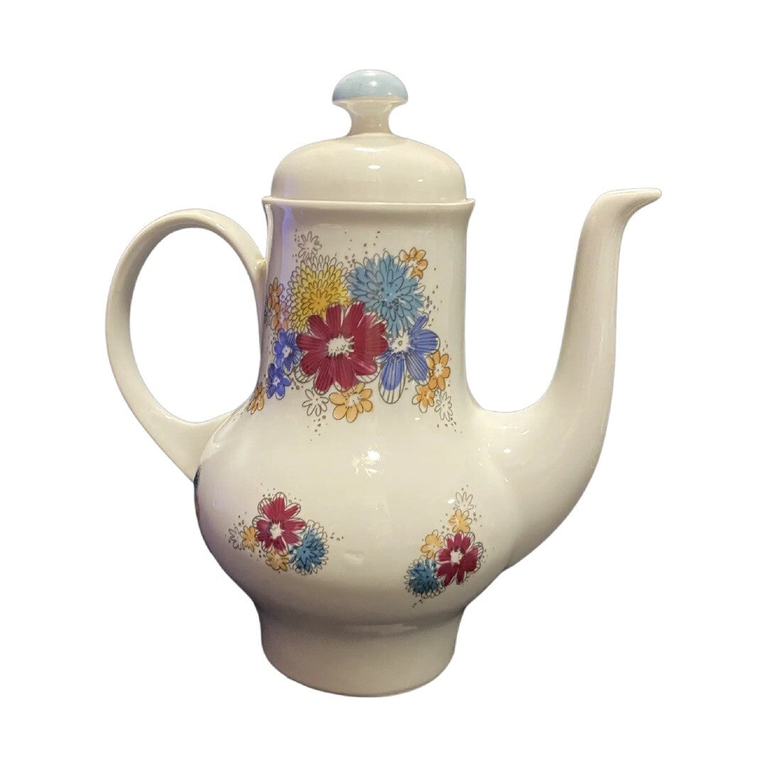 23 Piece Vintage KAHLA Floral Porcelain Tea Coffee Set Germany Blue Trim